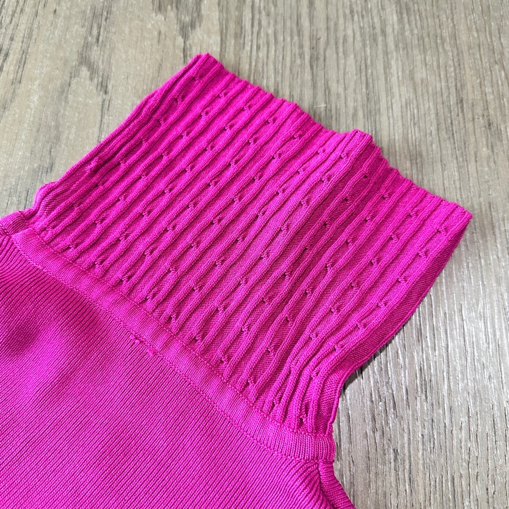 Venini Cable Knit Turtleneck Sweater Size Large Pink - Picture 5 of 5